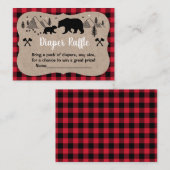 Lumberjack Baby shower Rustisch Beer — luieraffle Informatiekaartje (Voorkant / Achterkant)