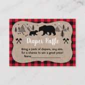Lumberjack Baby shower Rustisch Beer — luieraffle Informatiekaartje (Voorkant)