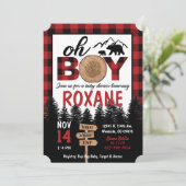 Lumberjack Baby shower uitnodigen Kaart (Staand voorkant)