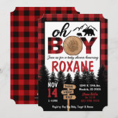 Lumberjack Baby shower uitnodigen Kaart (Voorkant / Achterkant)