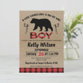 Lumberjack Baby shower Uitnodiging (Staand voorkant)