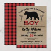 Lumberjack Baby shower Uitnodiging (Voorkant / Achterkant)