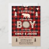 Lumberjack Baby shower Uitnodiging Lumberjack Part (Voorkant)