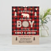 Lumberjack Baby shower Uitnodiging Lumberjack Part (Staand voorkant)