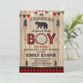 Lumberjack Baby shower Uitnodiging Lumberjack Part (Staand voorkant)