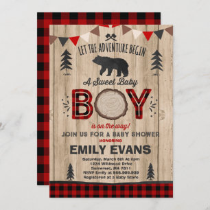 Lumberjack Baby shower Uitnodiging Lumberjack Part