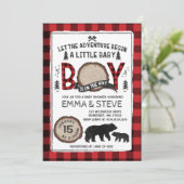 Lumberjack Baby shower Uitnodiging Lumberjack Part (Staand voorkant)