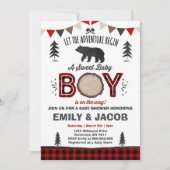 Lumberjack Baby shower Uitnodiging Lumberjack Part (Voorkant)