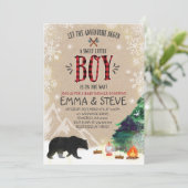 Lumberjack Baby shower Uitnodiging Lumberjack Part (Staand voorkant)