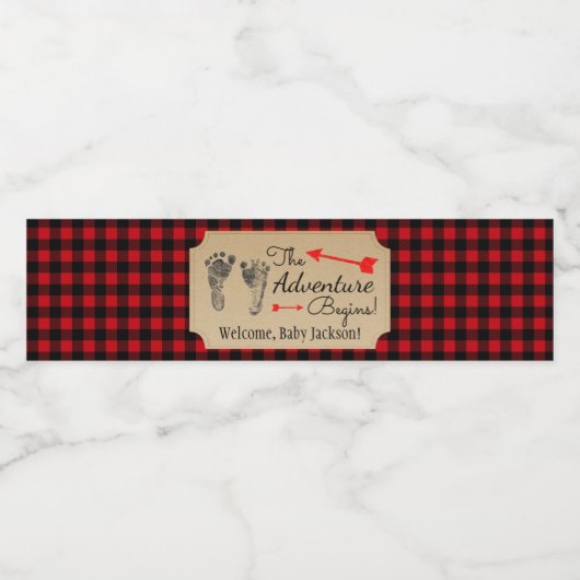 Lumberjack Baby shower Waterflesetiketten Waterfles Etiket (Enkel label)