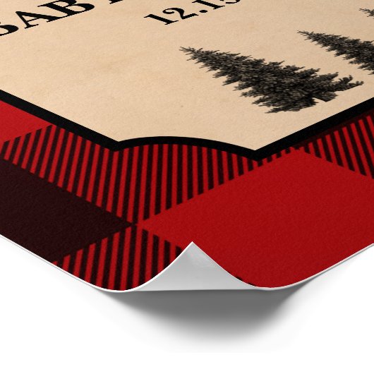 Lumberjack Baby shower Welkomstteken Aangepast Poster (Hoek)