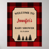 Lumberjack Baby shower Welkomstteken Aangepast Poster (Voorkant)
