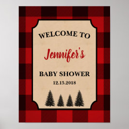 Lumberjack Baby shower Welkomstteken Aangepast Poster