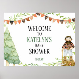 Lumberjack Baby shower Welkomstteken Poster
