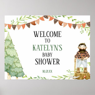 Lumberjack Baby shower Welkomstteken Poster
