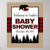 Lumberjack Baby shower Welkomstteken Poster (Voorkant)