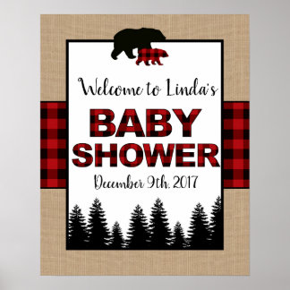 Lumberjack Baby shower Welkomstteken Poster