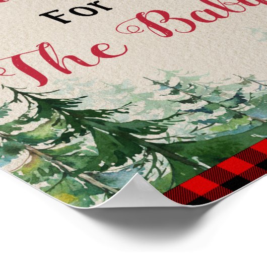 Lumberjack Baby shower wenst Baby Poster (Hoek)
