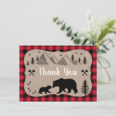 Lumberjack Baby shower Wilderness Beer Hartelijk d Bedankkaart (Staand voorkant)