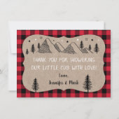 Lumberjack Baby shower Wilderness Beer Hartelijk d Bedankkaart (Achterkant)