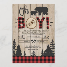 Lumberjack Baby shower Woodland Beer Cub Pset Boy Kaart