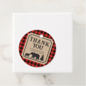 Lumberjack Bear Baby Shower  Bedankjes Labels (In situ)