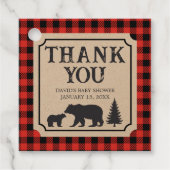 Lumberjack Bear Baby Shower  Bedankjes Labels (Voorkant)