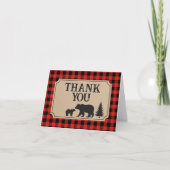 Lumberjack Bear Baby Shower Bedankkaart (Voorkant)