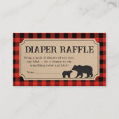 Lumberjack Bear Baby Shower Diaper Raffle Informatiekaartje (Voorkant)