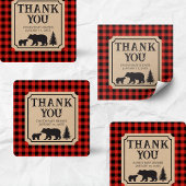 Lumberjack Bear Baby Shower Vierkante Sticker
