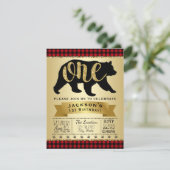 Lumberjack Beer 1e verjaardag Uitnodigingen (Staand voorkant)