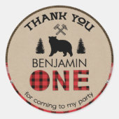 Lumberjack Beer 1e Verjaardagsgunst Sticker (Voorkant)