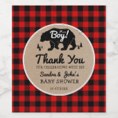 Lumberjack Beer Baby Boy Flanel Plaid Shower Wijn Etiket (Enkel label)