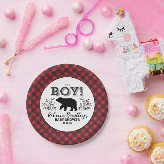 Lumberjack Beer Baby Boy Rustieke Douche Bord (Feest)