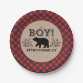 Lumberjack Beer Baby shower Bord (Voorkant)