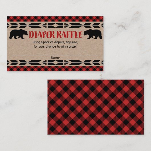 Lumberjack beer baby shower Dapelaar Informatiekaartje (Voorkant / Achterkant)