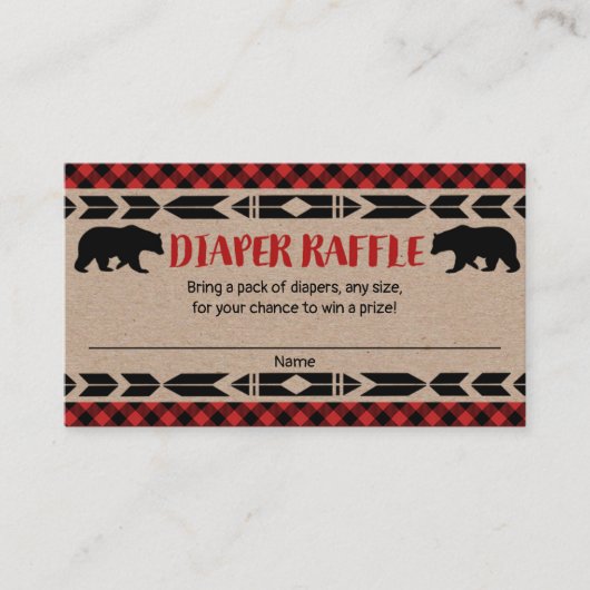 Lumberjack beer baby shower Dapelaar Informatiekaartje (Voorkant)