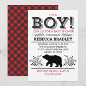 Lumberjack Beer Baby shower Invitation Kaart (Voorkant / Achterkant)