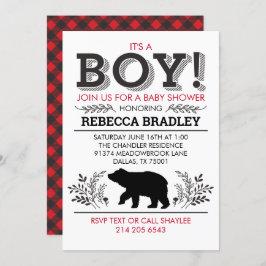 Lumberjack Beer Baby shower Invitation Kaart