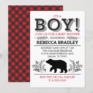 Lumberjack Beer Baby shower Invitation Kaart