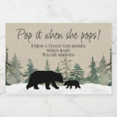 Lumberjack Beer Baby shower Pop Het Mousserende Wi Sparkling Wijnetiket (Enkel label)