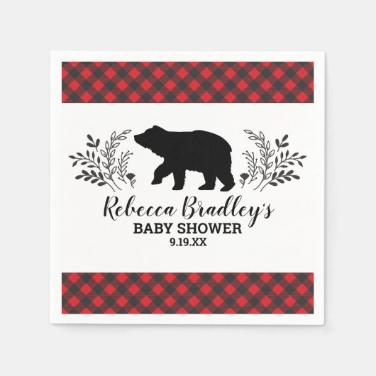 Lumberjack Beer Baby shower servet (Voorkant)