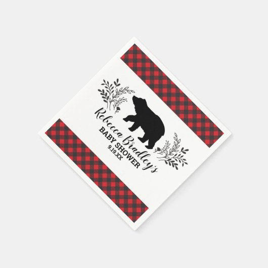 Lumberjack Beer Baby shower servet (Hoek)