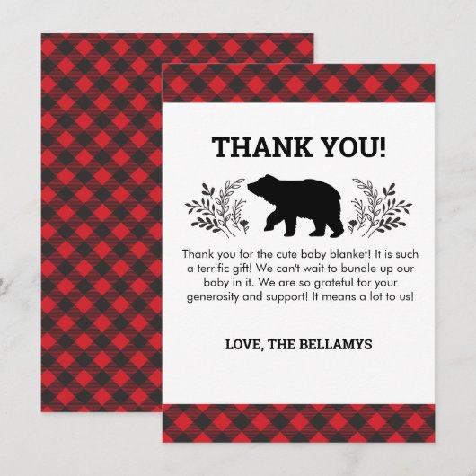 Lumberjack Beer bedankje Bedankkaart (Voorkant / Achterkant)