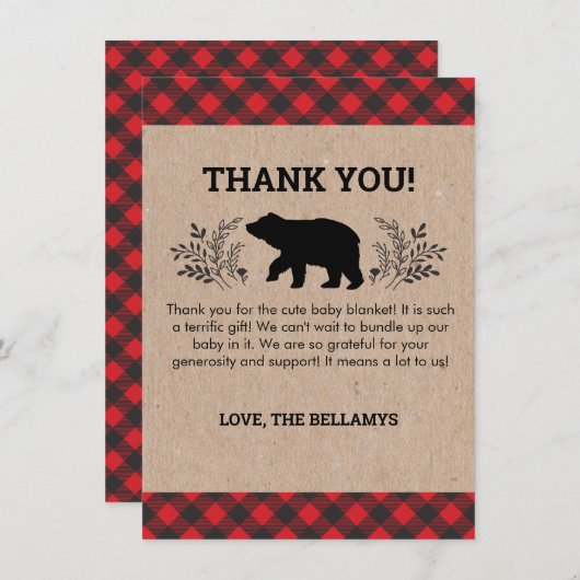 Lumberjack Beer bedankje Bedankkaart (Voorkant / Achterkant)