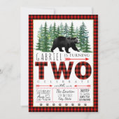 Lumberjack Beer Boy 2e Verjaardagsfeestuitnodiging Kaart (Voorkant)