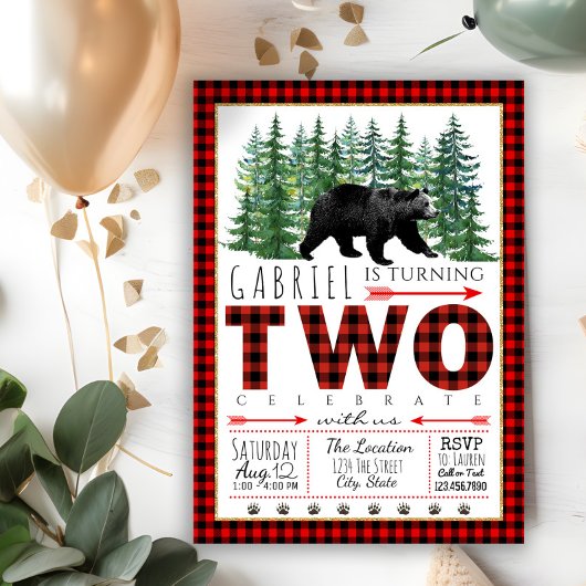 Lumberjack Beer Boy 2e Verjaardagsfeestuitnodiging Kaart