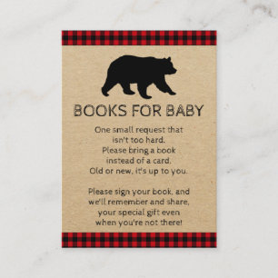 Lumberjack Beer Bring A Book Baby shower Kaarten