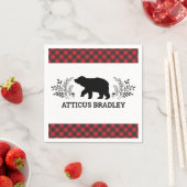 Lumberjack Beer Buffalo Plaid Baby shower servet (Insitu)