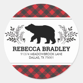 Lumberjack Beer Buffalo Plaid Retouradres Ronde Sticker